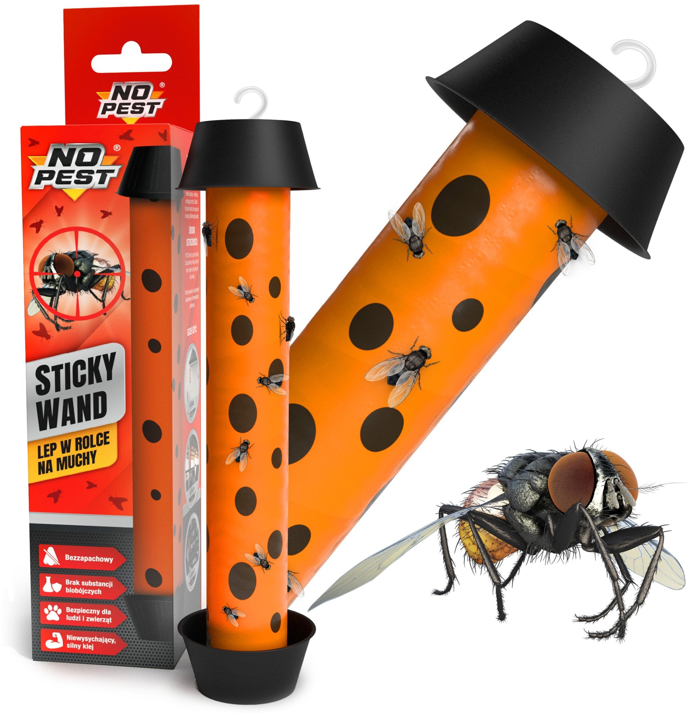 Lep w Rolce Pułapka Lepowa Rolka na Muchy Muszki Owocówki Komary Meszki Mole Ćmy "Sticky Wand"