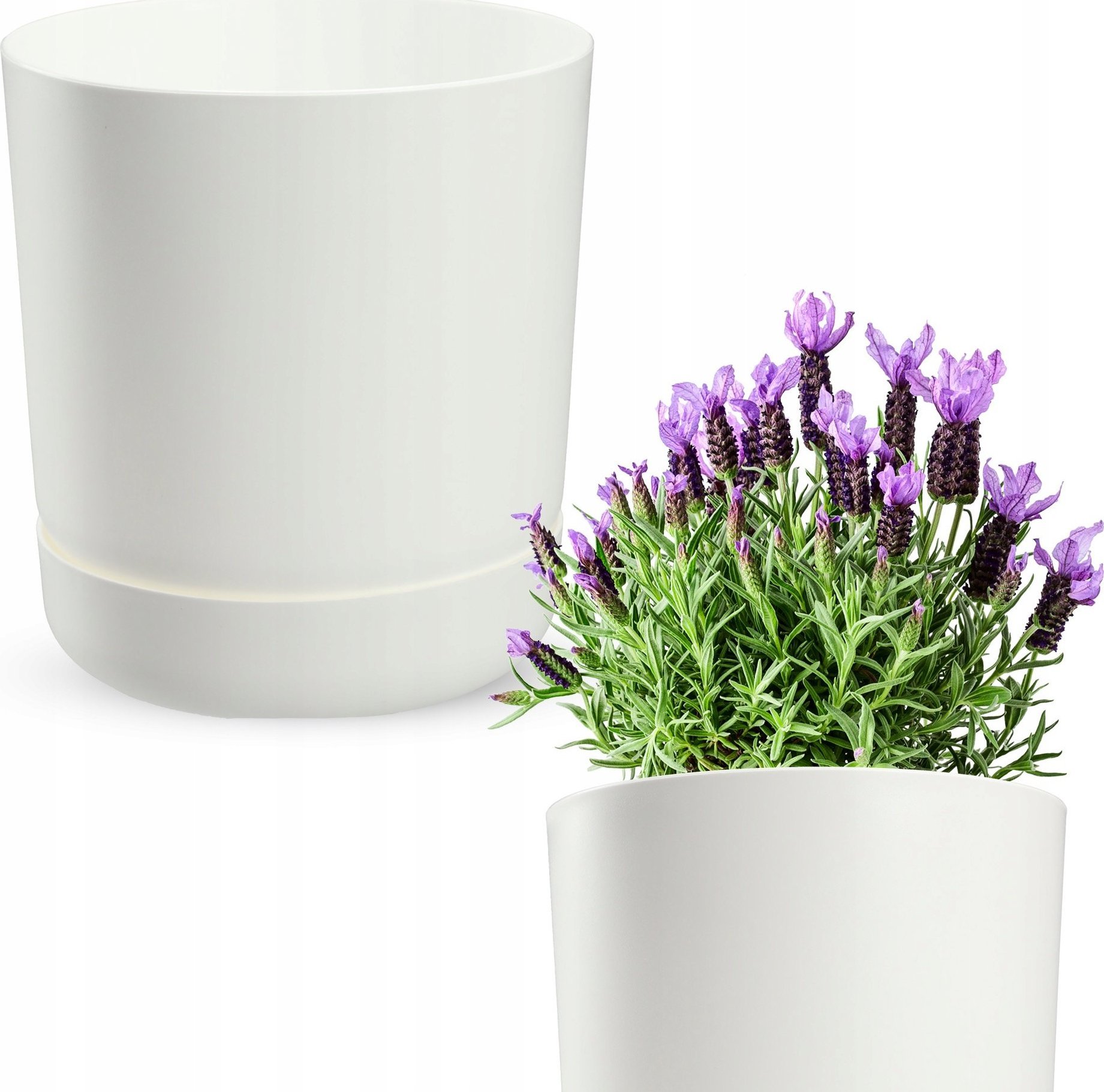 Kadax KADAX Doniczka Osłonka Z Podstawką 20cm Biała Mat