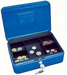 WEDO Geldkassette Sicherheits-Zylinderschloss 20x16x9cm Blau