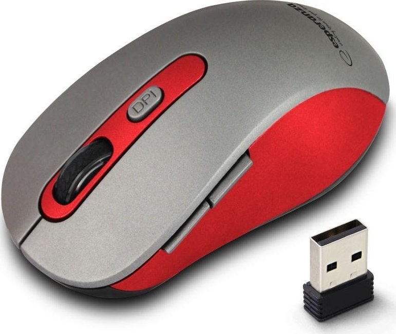 Mysz Esperanza ESPERANZA MYSZ BEZPRZEWODOWA 2.4GHZ ADARA CZERWONA EM131R