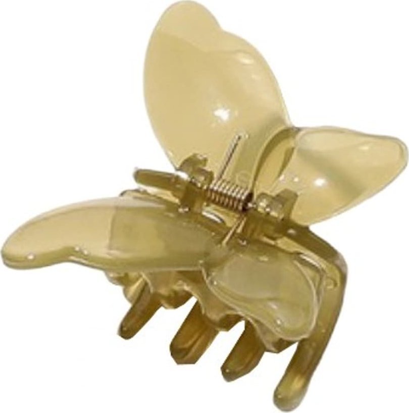 eCarla Spinka do włosów klamra motylek przezroczysty zieleń 6 cm SP244ZIE