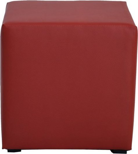 Galeriatrend Pufa Kostka 35x35cm eko-skóra Standard wiśnia