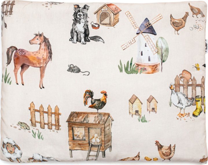 Płaska poduszka bawełniana dla dzieci 35x45cm - FARMA
