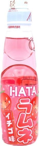 Hatakosen Napój Ramune Strawberry, japońska oranżada o smaku truskawkowym 200ml - Hata Kosen