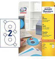 Avery Zweckform Etykiety na płyty CD 117mm 25 arkuszy (L6015-25)