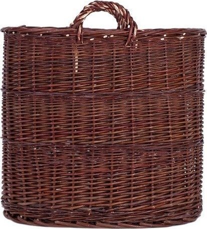 WickerPL Wiklinowy Owalny Kosz Kominkowy 55x35 H50/57 cm