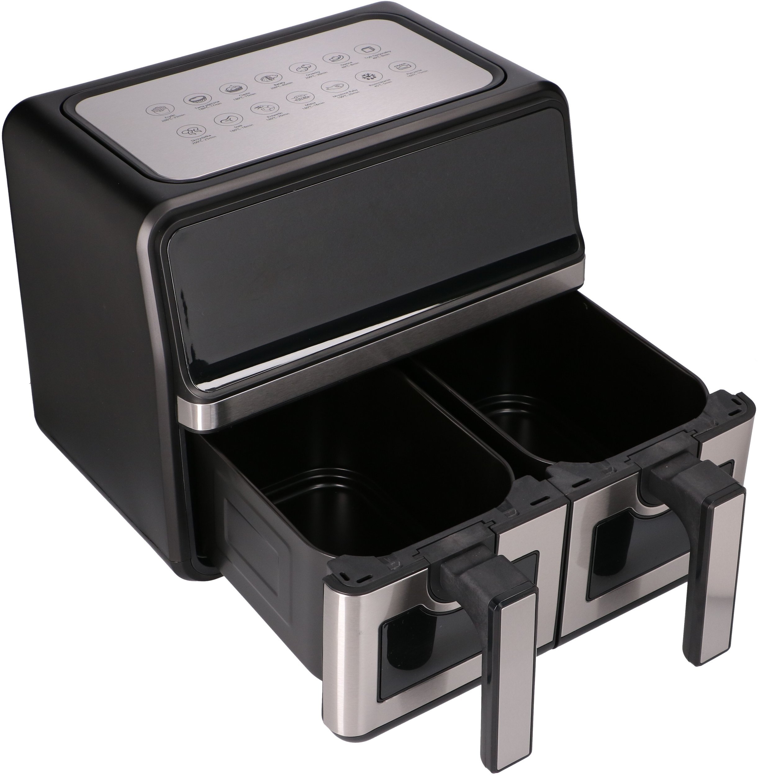 EXTRALINK FRYTKOWNICA AIR FRYER 9L 2200W DWUKOMOROWA CZARNA