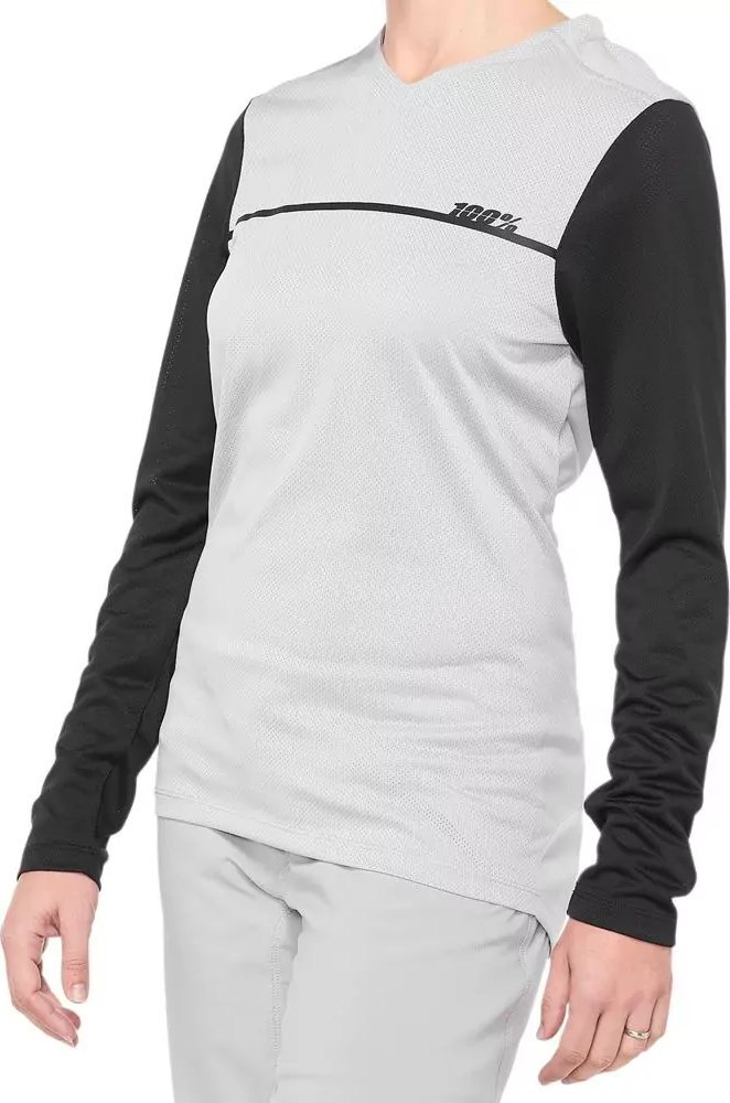 100% Koszulka damska 100% RIDECAMP Womens Longsleeve Jersey długi rękaw grey black roz. M (NEW 2021)