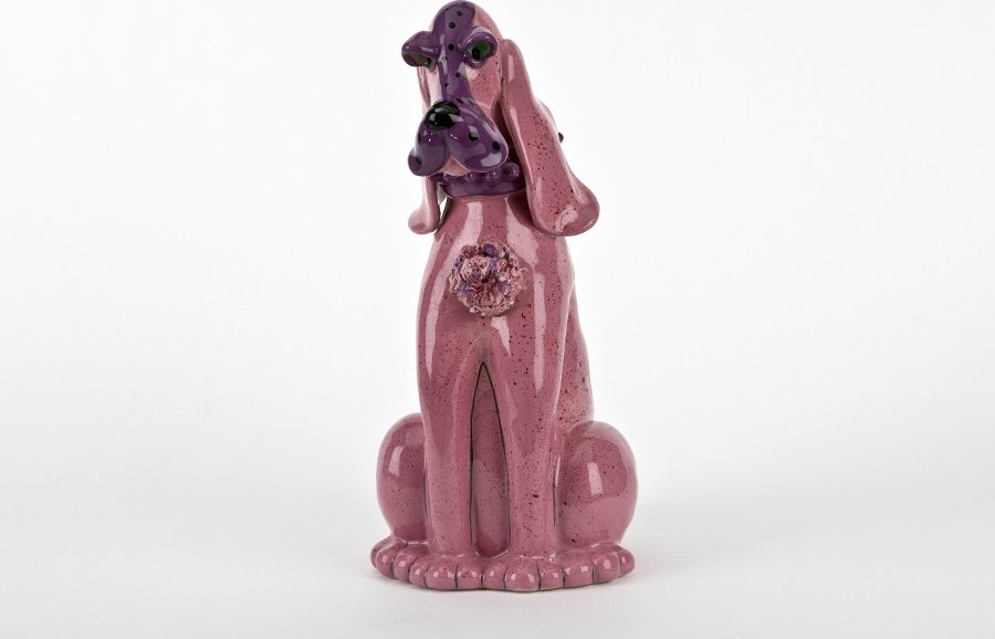 Witek Home Ceramiczna skarbonka Pies różowy