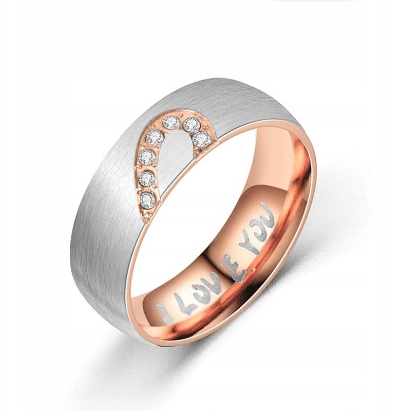 SERCE OBRĄCZKA PIERŚCIONEK ŚLUBNA STAL 316L r.22