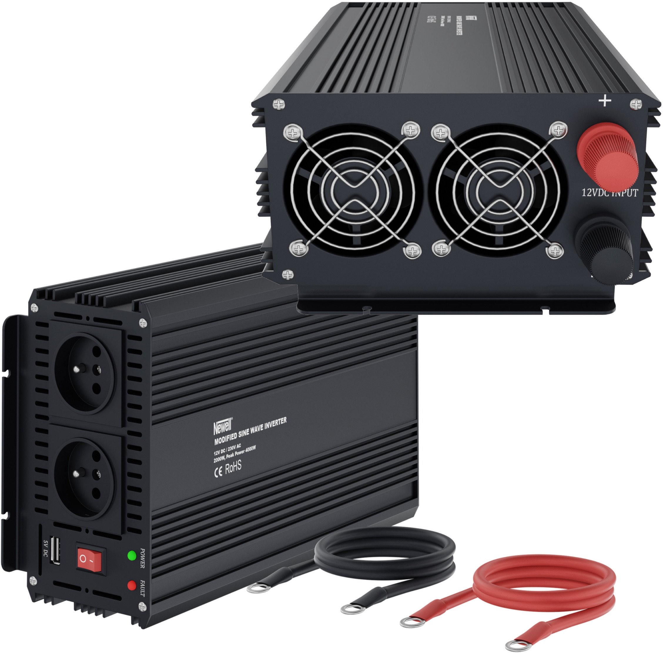 NEWELL NL3677 Przetwornica napięcia z modyfikowaną sinusoidą - 12 V / 230 V, 2000 W