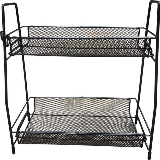 Domex Półka Loft Czarna 2-poziomowa metalowa Kuchnia