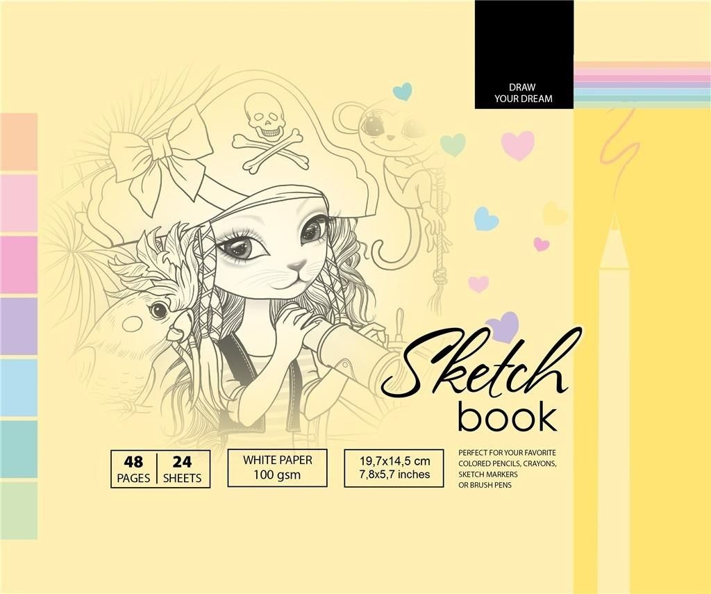 Fresh Szkicownik 14.5x19.7cm 48k żółty