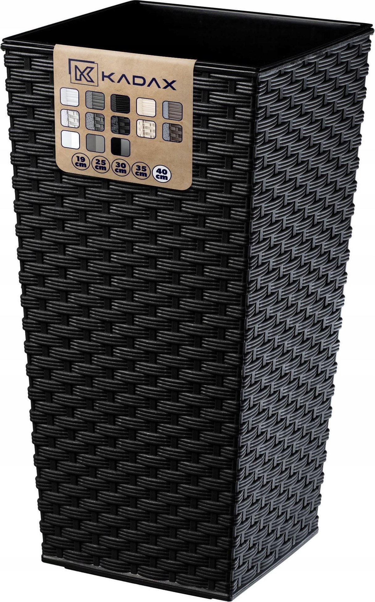 Kadax KADAX Doniczka Donica 39x75cm Wkład Czarna Rattan