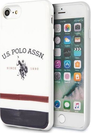 U.S. Polo Assn US Polo USHCI8PCSTRB iPhone 7/8/SE 2020 biały/white Tricolor Pattern Collection