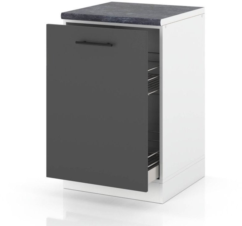 Szafka Kuchenna Stojąca Z Blatem Szafka Cargo 50cm Spremium Szary Mat