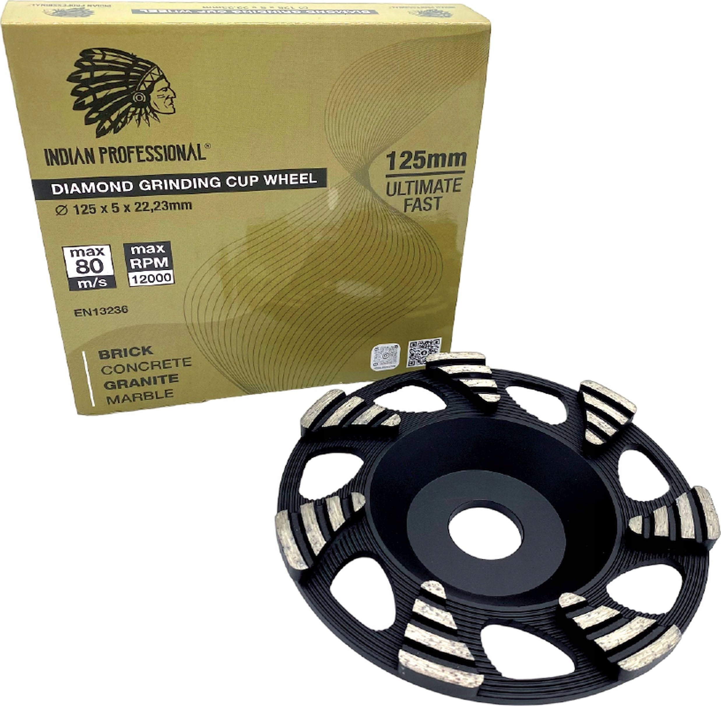 INDIAN PROFESSIONAL TARCZA DIAMENTOWA SZLIFIERSKA 125mm ULTIMATE FAST INDIAN PROFESSIONAL