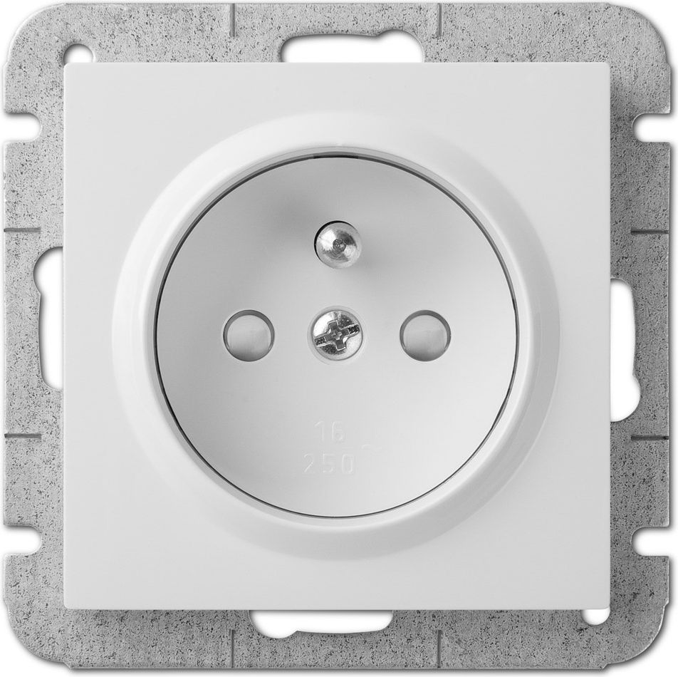 Elektro-Plast Gniazdo pojedyncze Sentia z uziemieniem biały (1434-10)