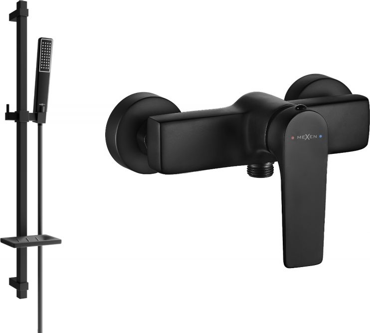 Mexen Mexen Lynx DQ72 bateria prysznicowa z zestawem prysznicowym, czarna - 74594DQ72-70