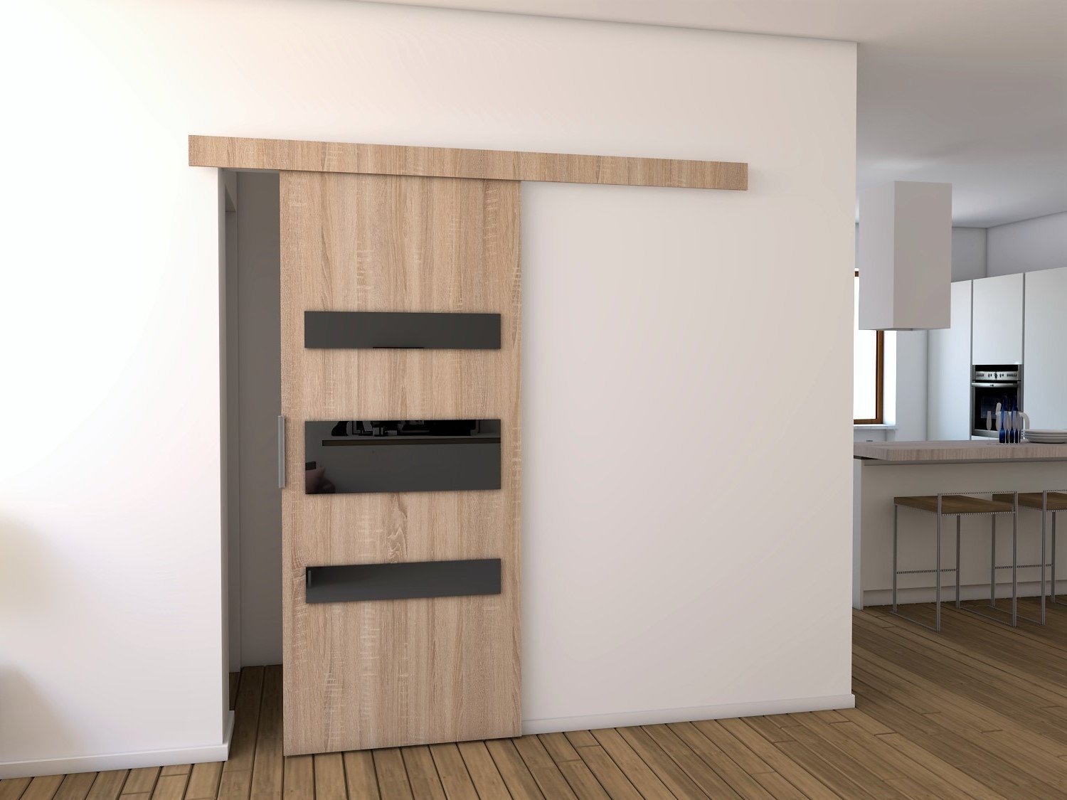 Drzwi Przesuwne Drzwi przesuwne D80 86x205 Sonoma