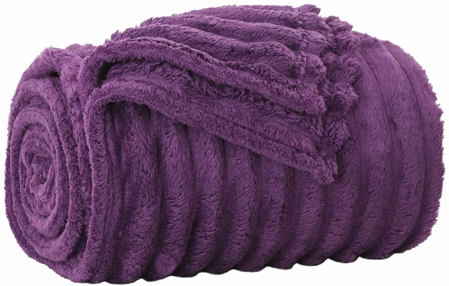 vidaXL Koce narzutowe 6 pcs Fioletowy 200 x 150 cm Polar