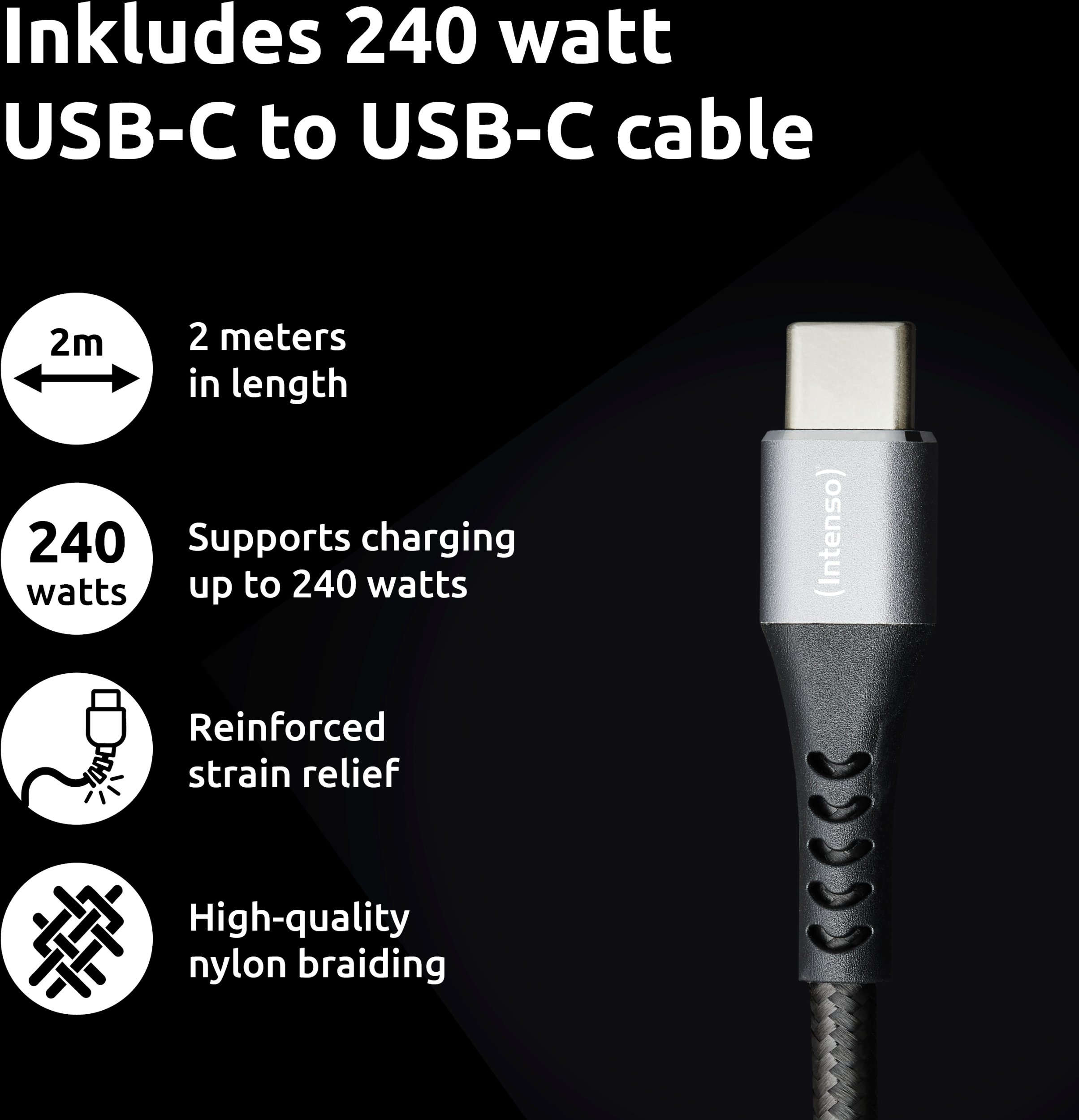Ładowarka Intenso Power Adapter 100W GaN 2x USB-C 1x USB-A w tym Kabel 2m