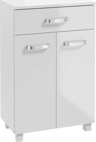 Deftrans Szafka łazienkowa stojąca na nóżkach biały połysk 50x78 cm Mila