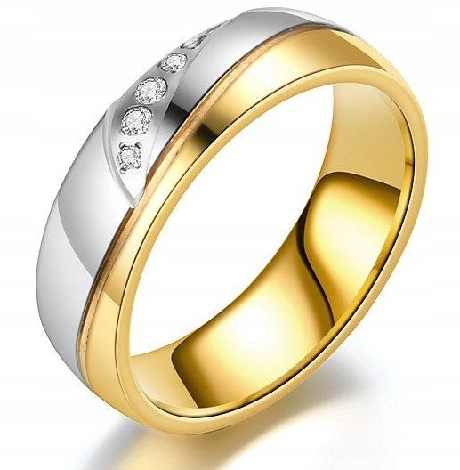 PIĘKNA OBRĄCZKA ŚLUBNA PIERŚCIONEK 316L STAL r.19