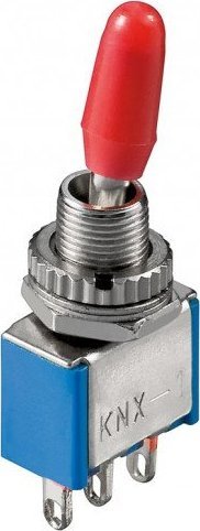 Goobay Przełącznik obrotowy miniaturowy, ON - ON, 3-pinowy, obudowa niebieska