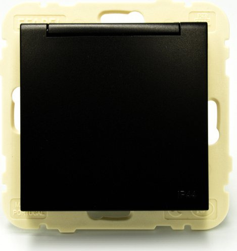 Efapel Efapel Logus90 gniazdo pojedyncze z uziemieniem ip44 czarny 90114 KWPM