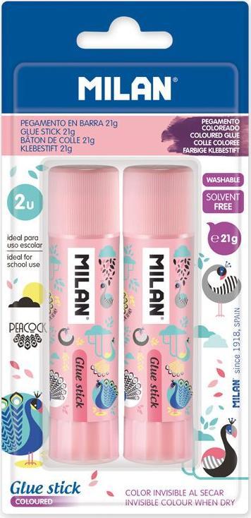 Milan KLEJ W SZTYFCIE MILAN 21G PEACOCK 2 SZTUKI NA BLISTRZE FIOLETOWY