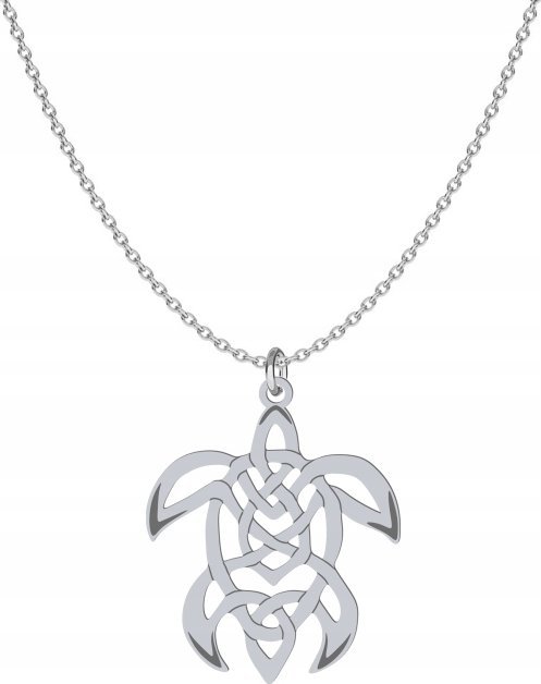 Radziszewska Jewellery Srebrny Naszyjnik ŻÓŁW ażurowy DEDYKACJA GRATIS