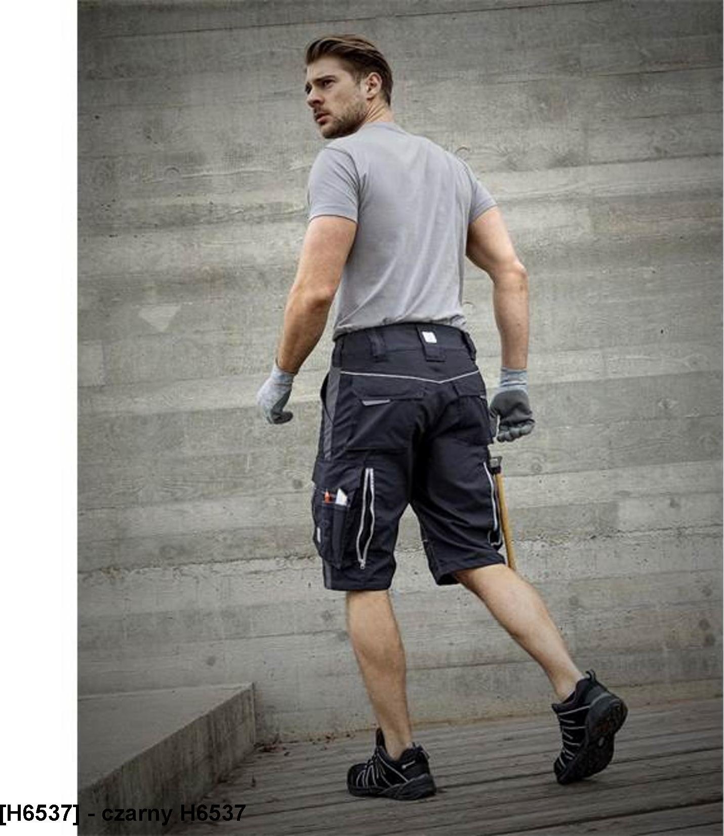 Ardon URBAN szorty spodenki 65 % poliester, 35 % bawełna, canvas, ok. 270 g/m2 Tabiflex - stretch, 10 kieszeni na - czarny H6537 44