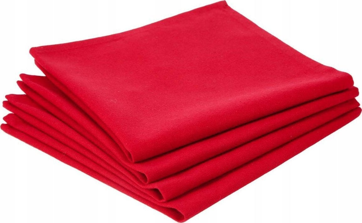 Atmosphera Serwetki bawełniane na stół, 40 x 40 cm, kolor czerwony, 4 sztuki