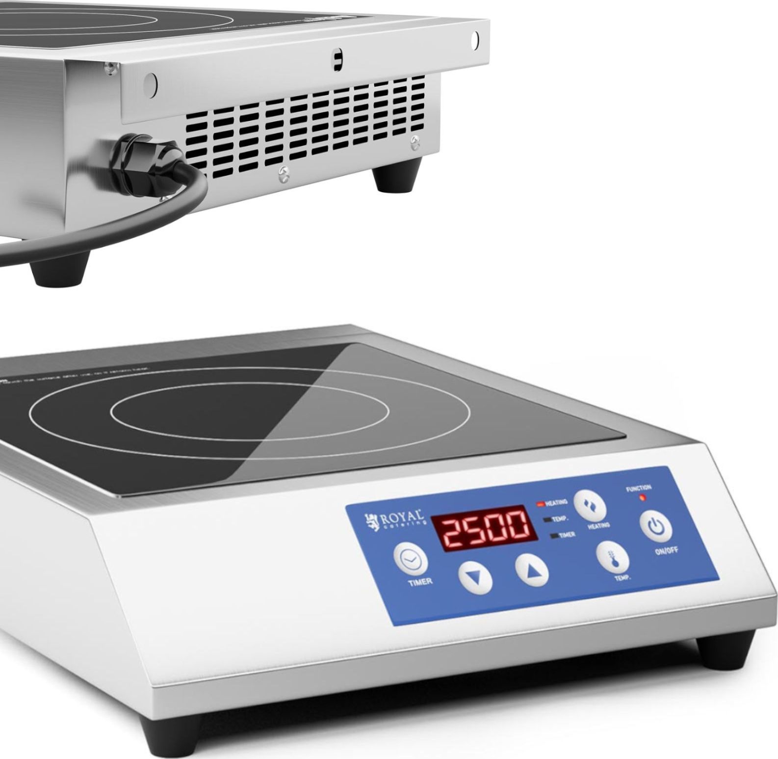 Royal Catering Kuchenka płyta indukcyjna nastawna 1 pole grzewcze śr. 28 cm LED 3500 W Kuchenka płyta indukcyjna nastawna 1 pole grzewcze śr. 28 cm LE