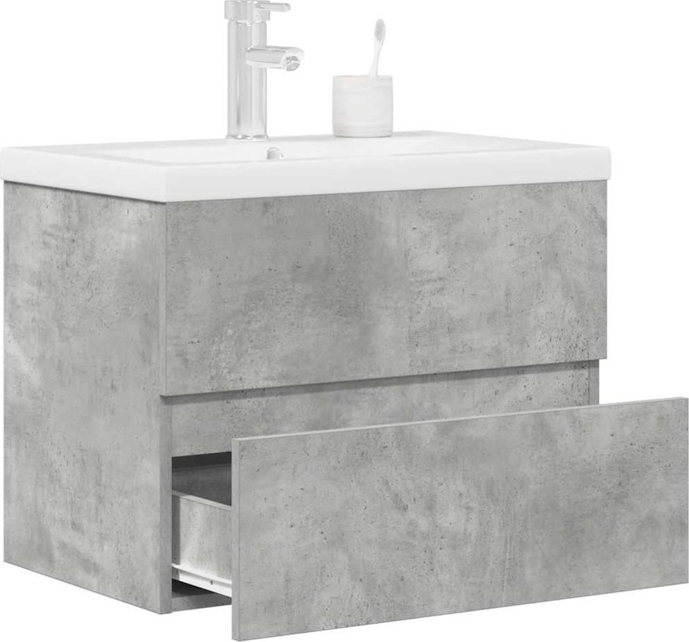 vidaXL 2-częściowy zestaw mebli łazienkowych, szarość betonu
