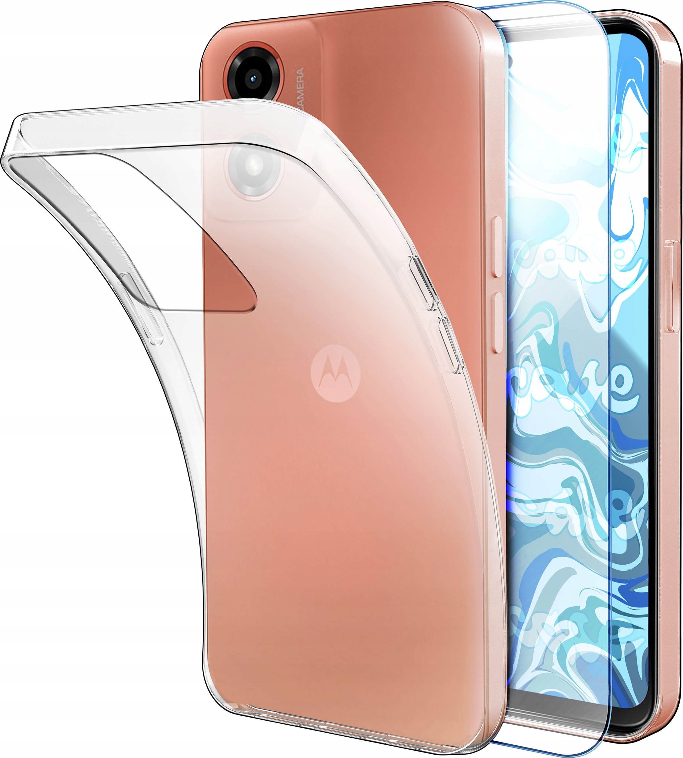 Hello Case ETUI DO MOTOROLA MOTO G24 / G04 / E14 GUMOWE OBUDOWA CASE SILIKON SZKŁO