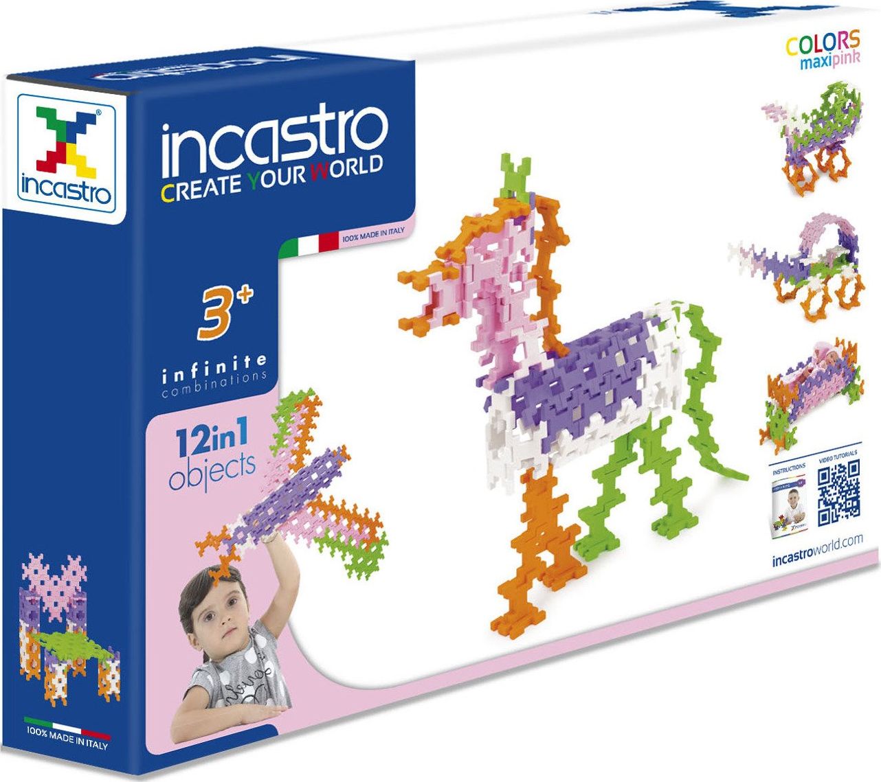 Incastro Incastro Pastel Maxi Pink 100 el. - Klocki konstrukcyjne