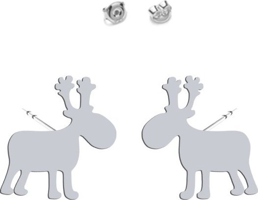 Radziszewska Jewellery Kolczyki Renifer srebro Boże Narodzenie