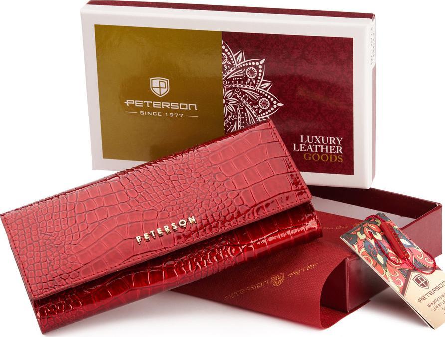 Peterson Skórzany portfel damski ze zwierzęcym tłoczeniem Peterson NoSize
