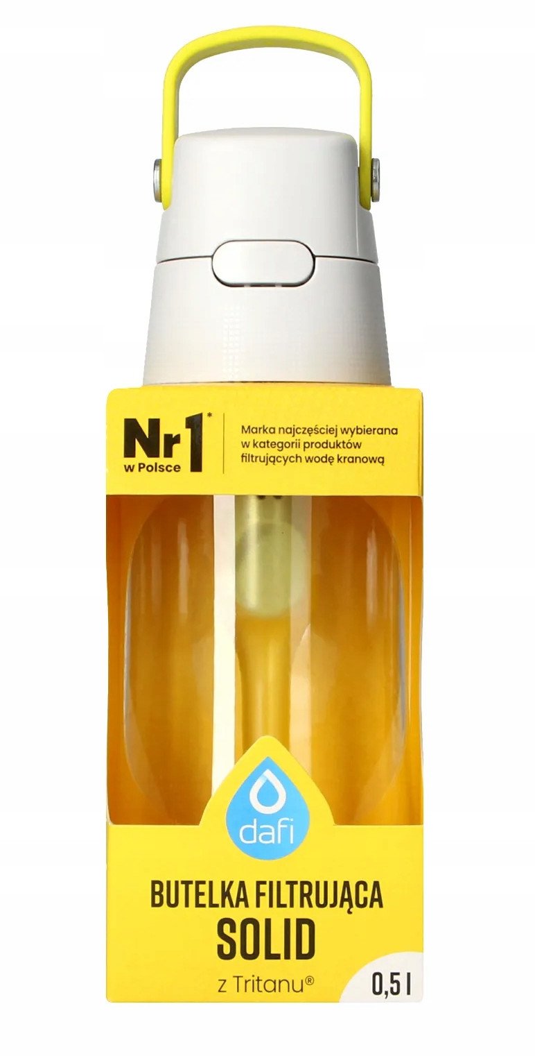Butelka filtrująca Dafi SOLID 0,5 l cytrynowa z 2 filtrami węglowymi