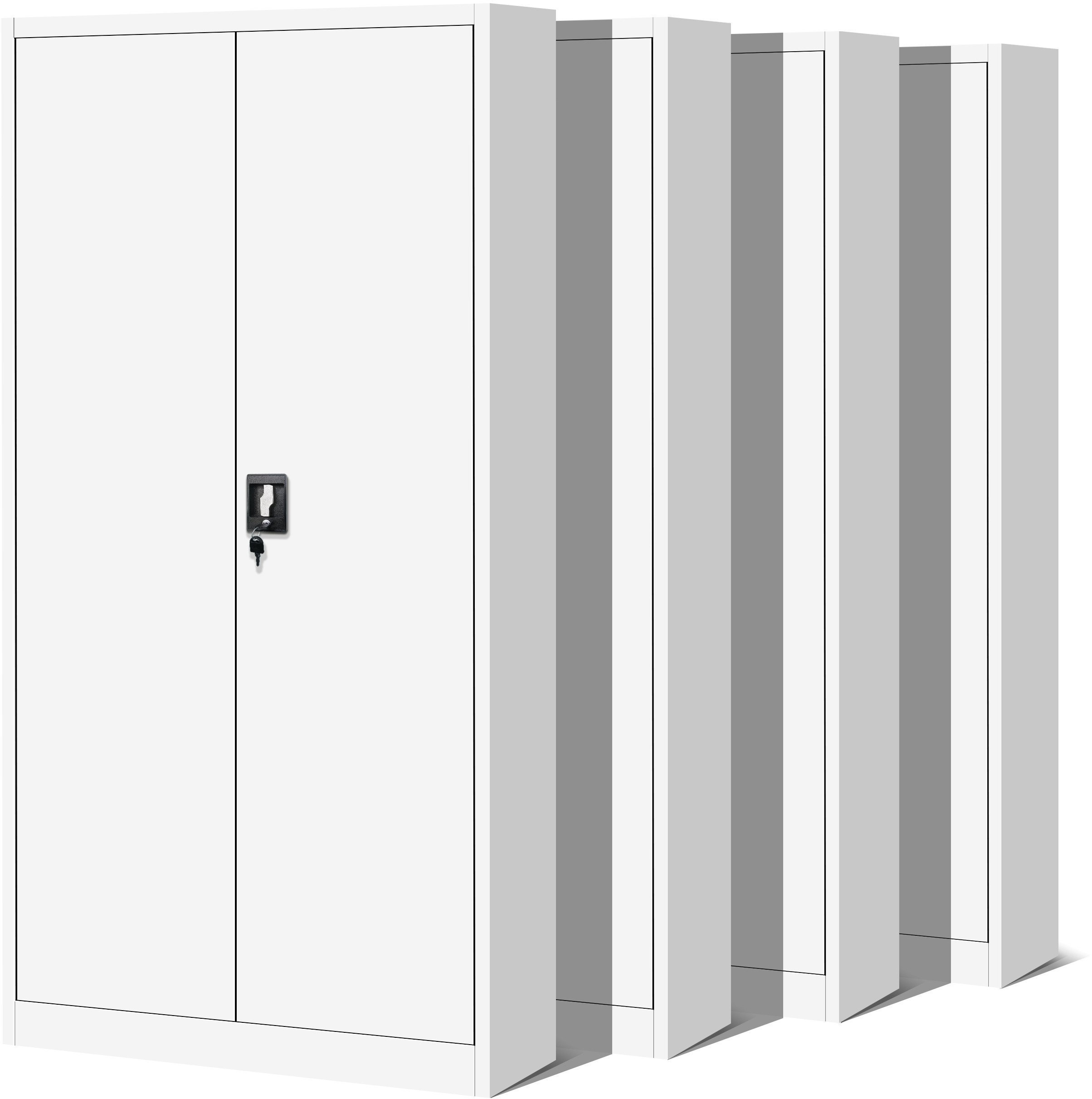 Zestaw 4x biurowa szafa metalowa na akta JAN, 900 x 1850 x 400 mm, biała