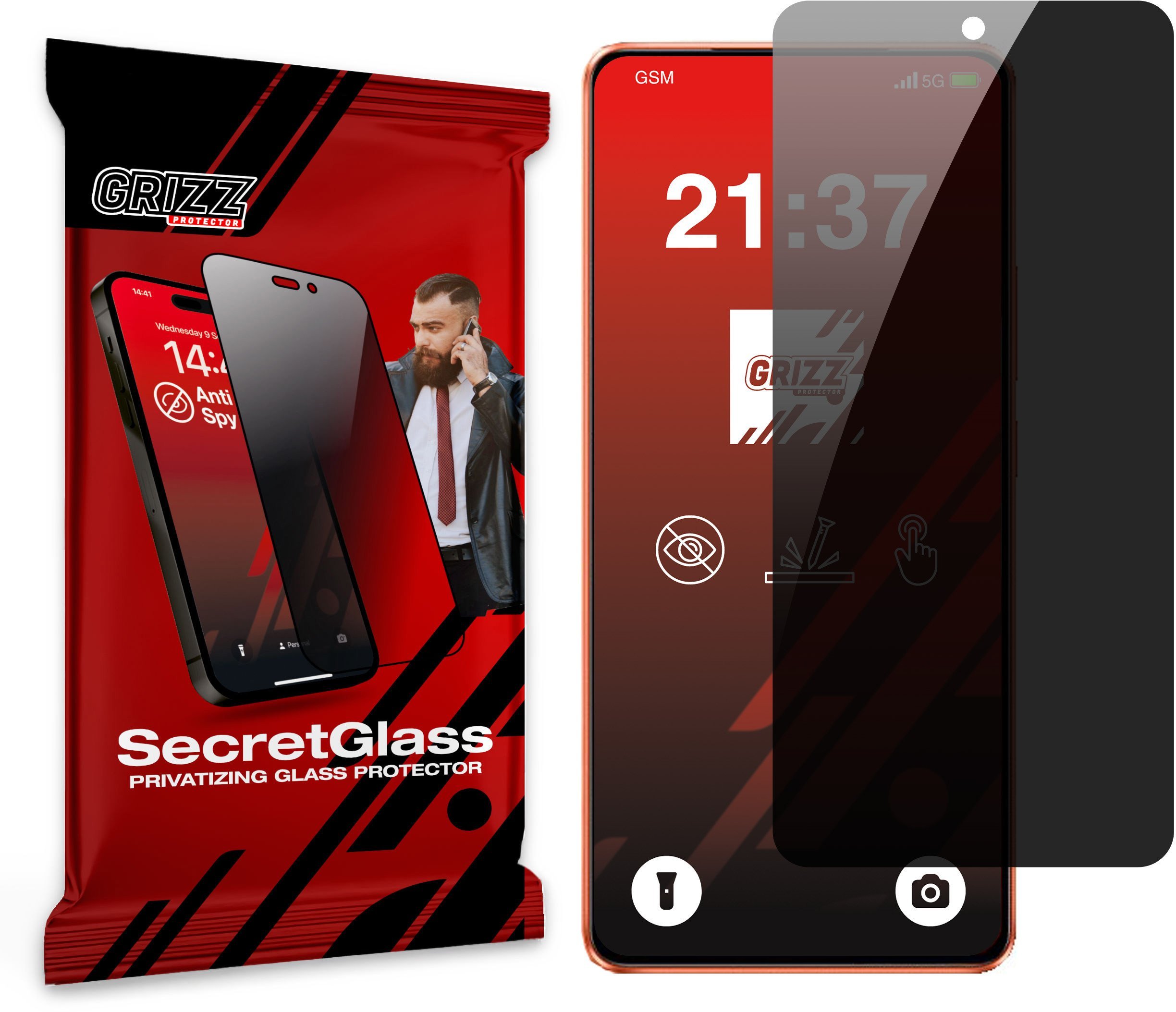 Matowe szkło prywatyzujące GrizzGlass SecretGlass do Vivo iQOO Z10 Turbo Pro
