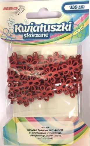 BREWIS Łańcuszek Kwiatki 1m KSL1 czerwony Brewis
