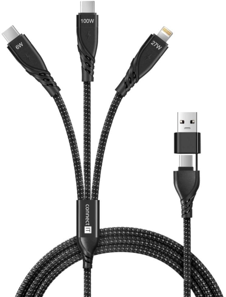 Kabel USB Connect IT USB-C - Lightning 1.25 m Czarny (CCA-2320-BK)
