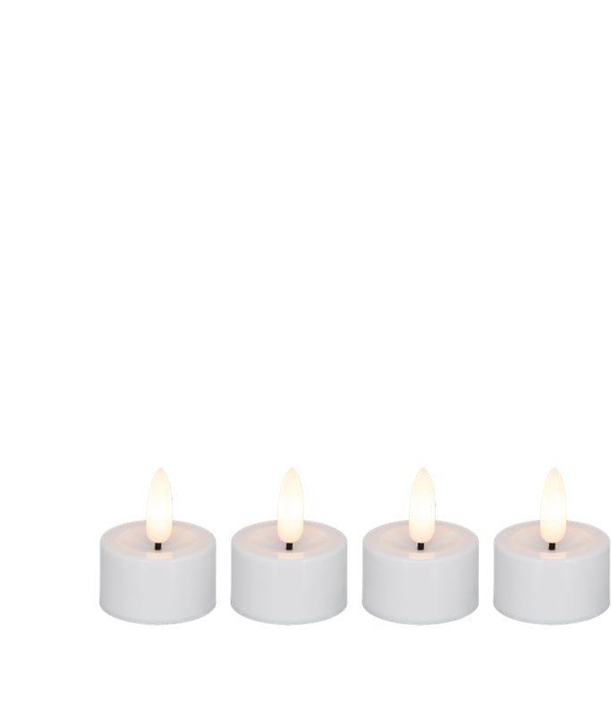 Dekoracja świąteczna Sirius Extra LED tealight Cozzy 5cm Ø3.9cm white plastic rechargeable 3D flame 4 pcs.