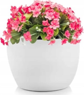 Polnix Osłonka ceramiczna biało-srebrna 22x23cm okrągła kula