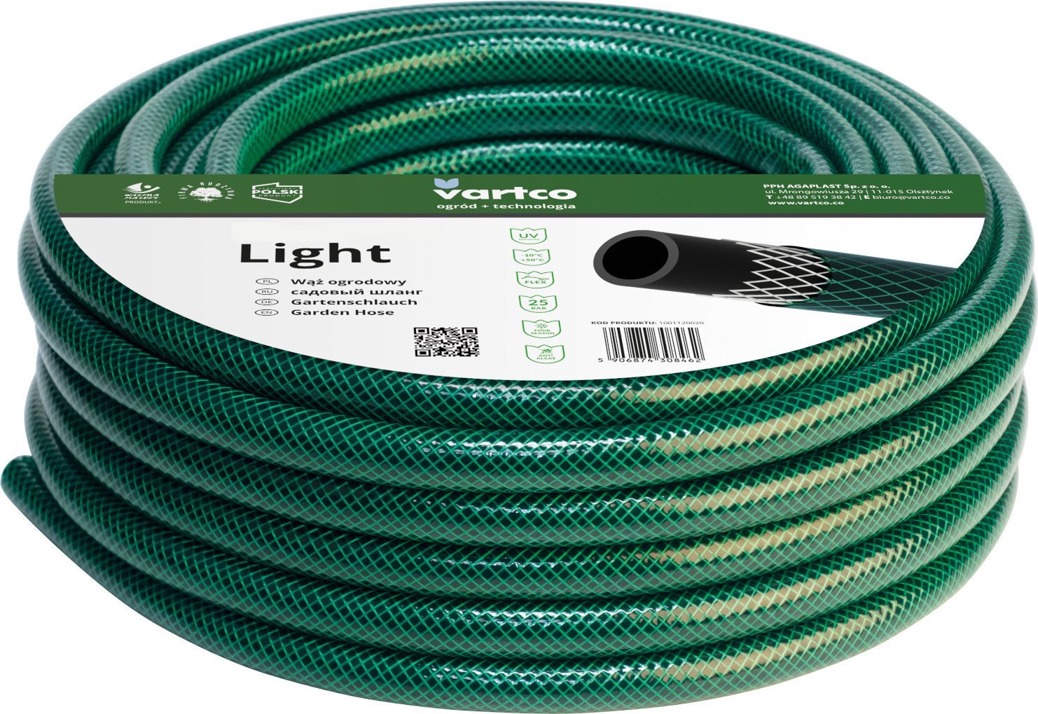 Vartco Garden hose 1/2" 25m 3-ply LIGHT Vartco LIGHT 1001120025