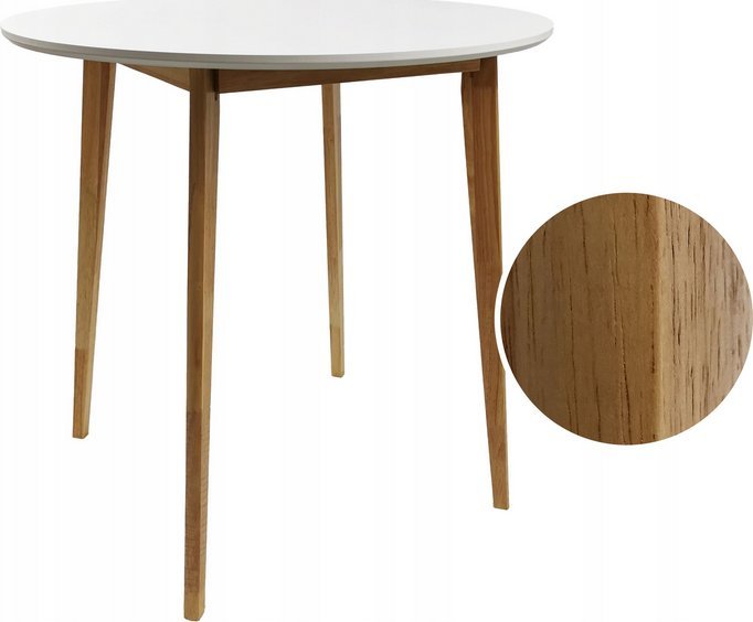 kontrast Stół skandynawski kuchnia salon jadalnia EMMA okrągły fi105x75 biały