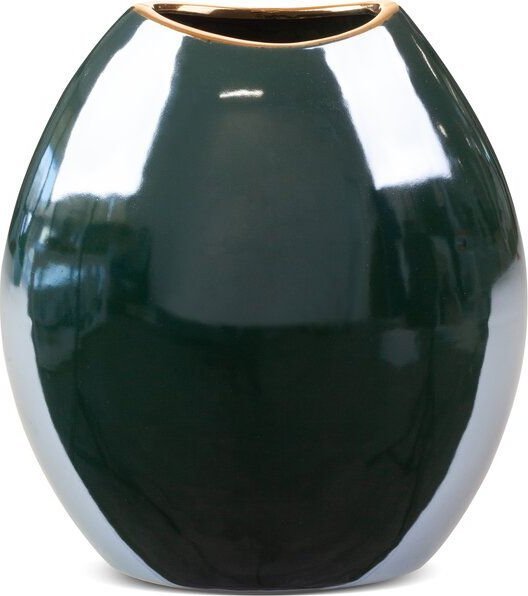 Eurofirany Wazon dekoracyjny ceramiczny MORA 18X9X20 ciemnozielony